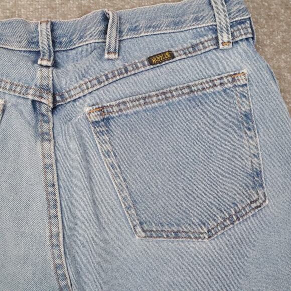 VTG 90s Rustler 34x8 Light Wash Blue Denim Jean Shorts Jorts - Picture 12 of 12